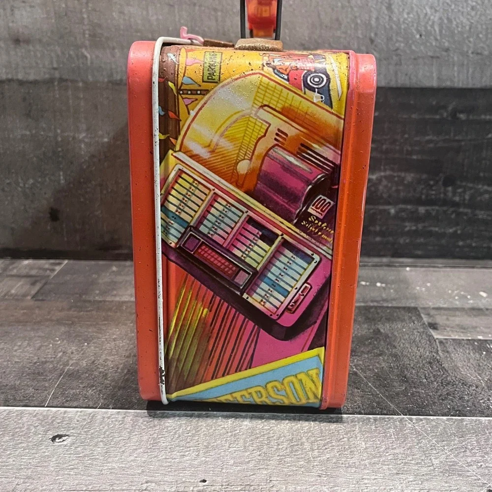 Vintage 1976 Happy Days Metal Lunch Box Thermos Brand The Fonz Richie TV Show